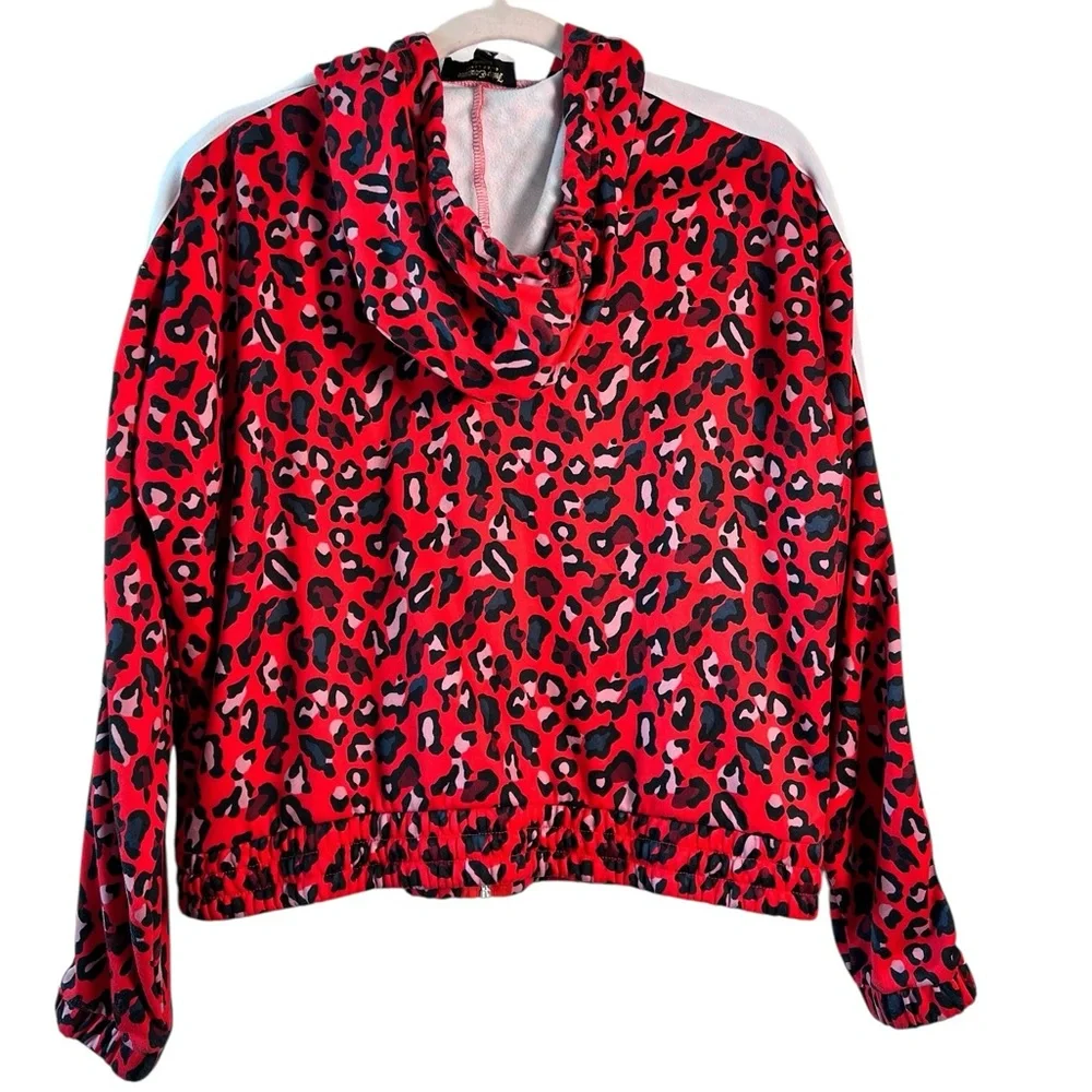 Juicy Couture Black Label Tracksuit Set Red Leopard Print Hoodie Pants Y2K Retro